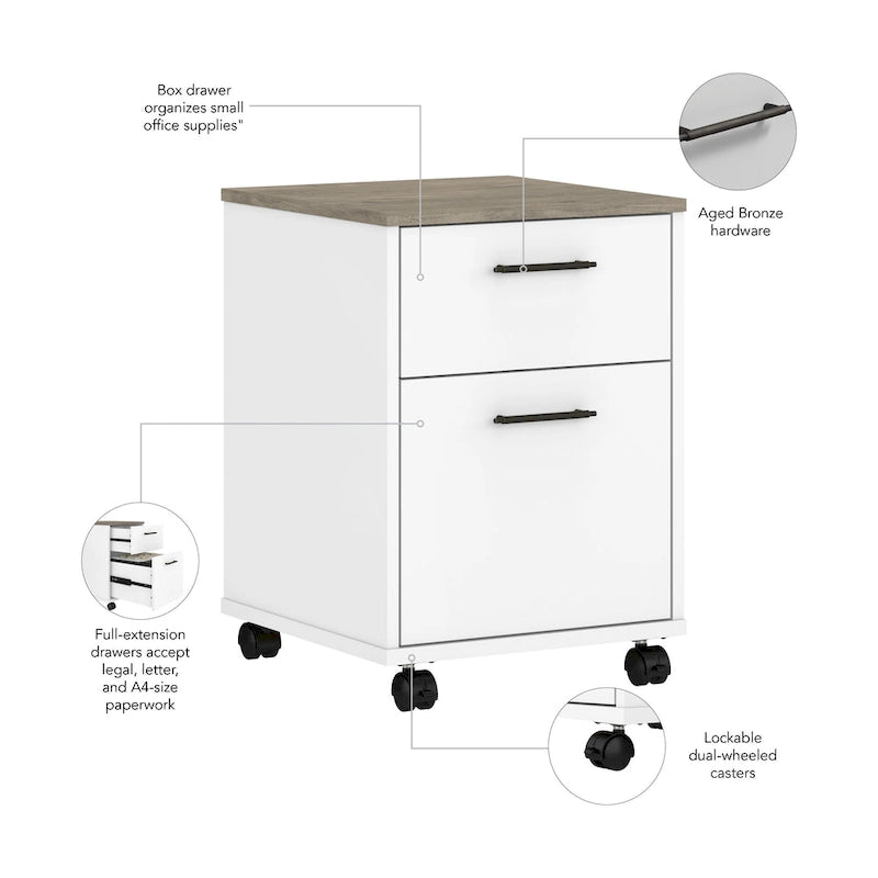 2 Drawer Mobile File Cabinet with Wheels for Home Office-21