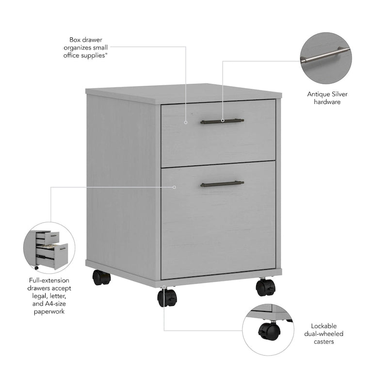 2 Drawer Mobile File Cabinet with Wheels for Home Office-28