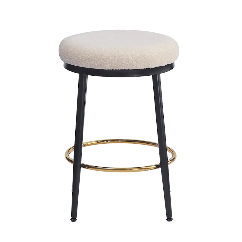 Altrium Modern Upholstered 24.75-Inch Round Backless Counter Stools with Iron Frame (Set of 4) by Christopher Knight Home-4