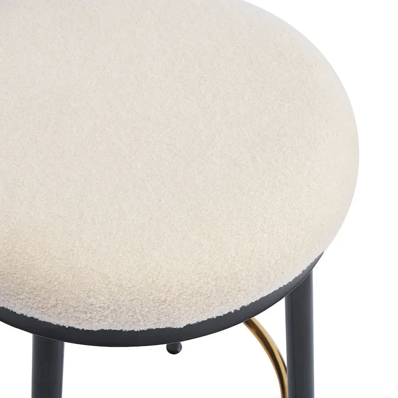 Altrium Modern Upholstered 24.75-Inch Round Backless Counter Stools with Iron Frame (Set of 4) by Christopher Knight Home-6