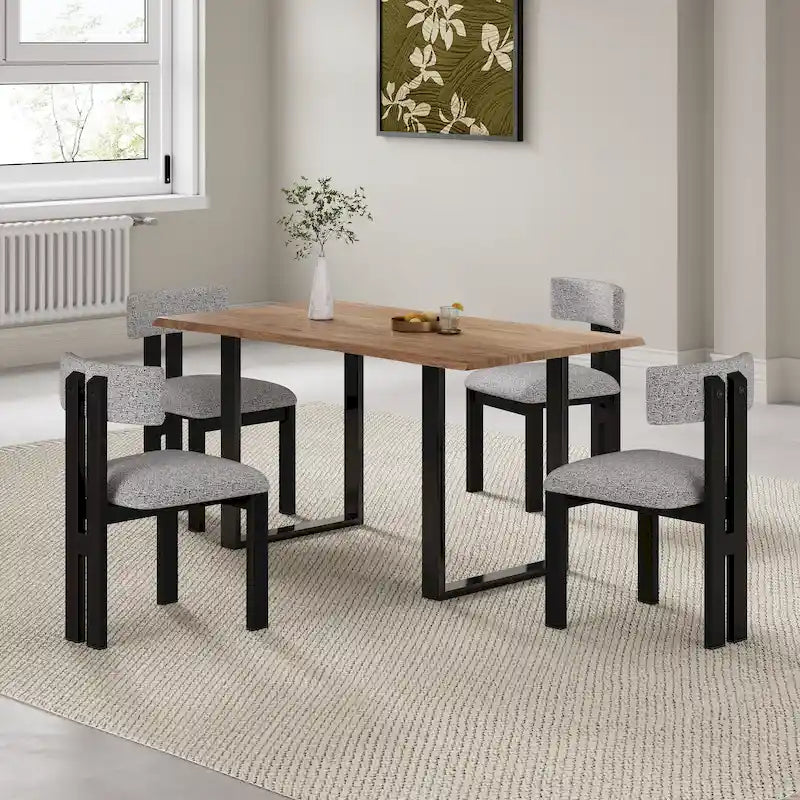 Astura Upholstered Dining Chairs, Iron Frame, Set of 4 by Christopher Knight Home-35