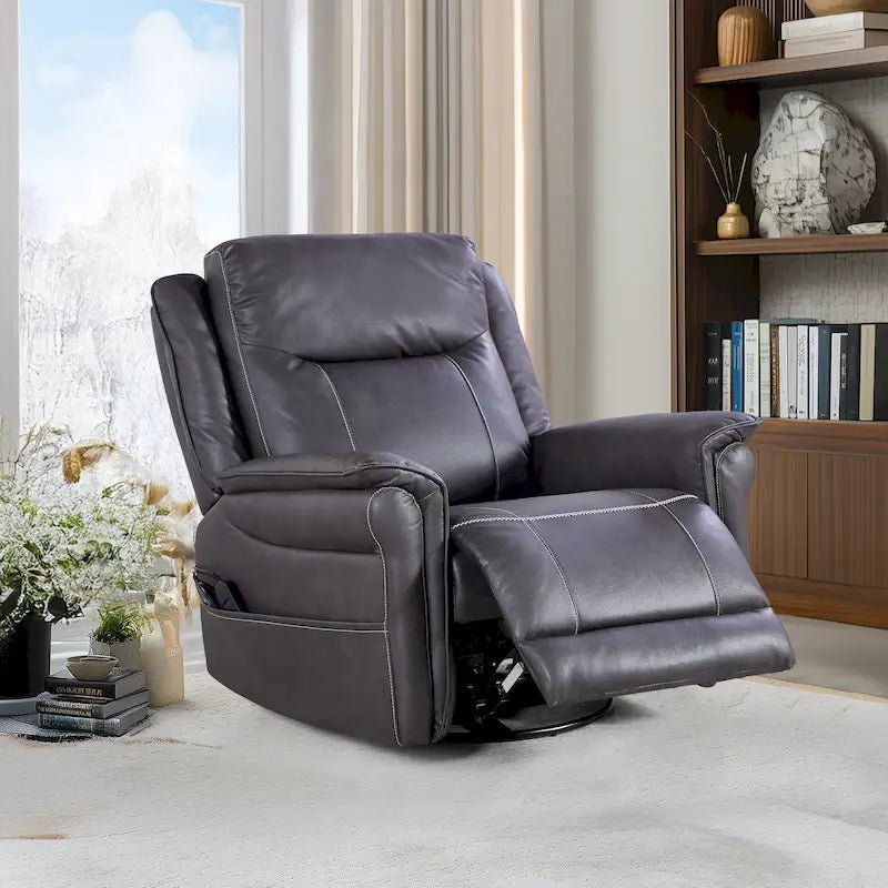 Christopher Knight Home - Harrison Soft Power Swivel Rocker Recliner with Heating & Massage, Pillow Top Arms, for Living Spaces-20