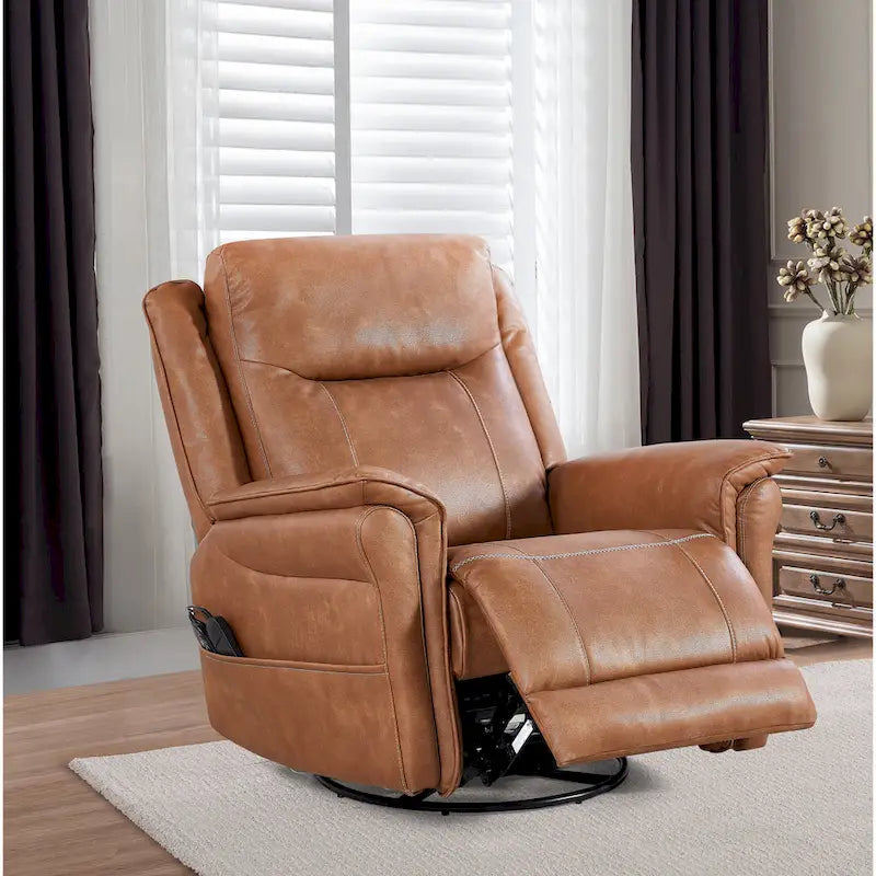 Christopher Knight Home - Harrison Soft Power Swivel Rocker Recliner with Heating & Massage, Pillow Top Arms, for Living Spaces
