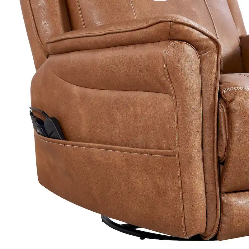 Christopher Knight Home - Harrison Soft Power Swivel Rocker Recliner with Heating & Massage, Pillow Top Arms, for Living Spaces-11