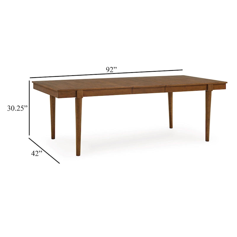 Jeyn Dining Table, Tapered Legs, Extendable 74-92 Inch Brown Hardwood-5