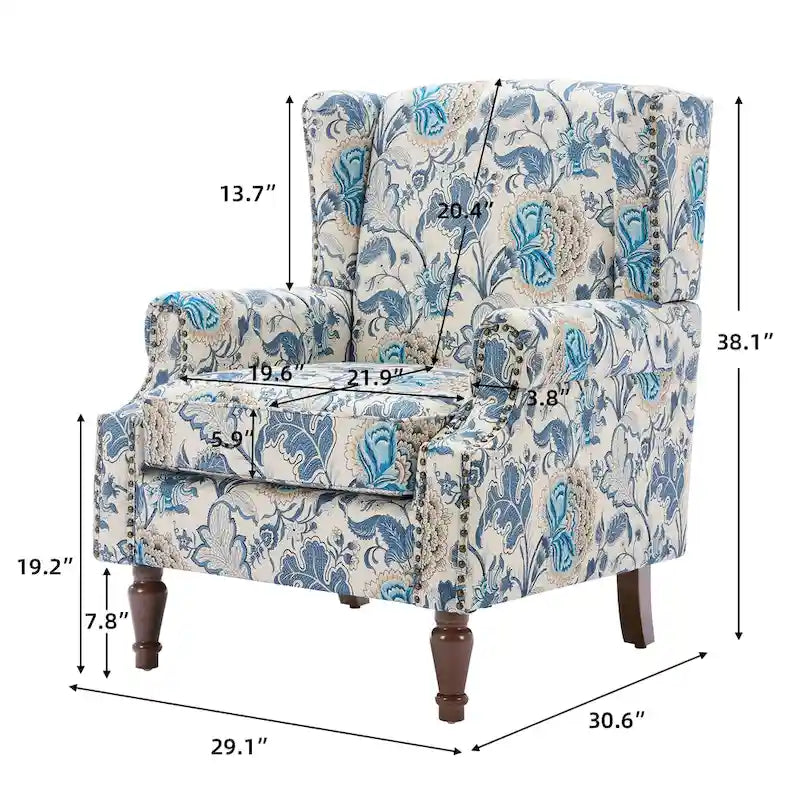 Set of 2 Patterned Upholstered Accent Chair for Living Room-14