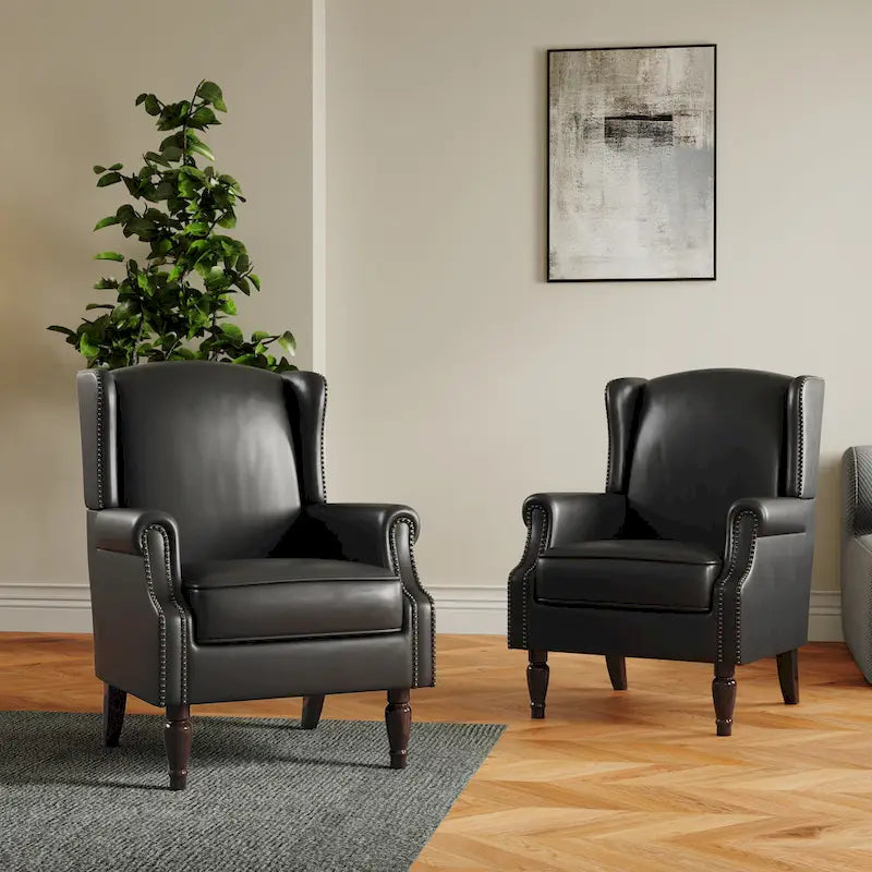 Set of 2 Patterned Upholstered Accent Chair for Living Room-16