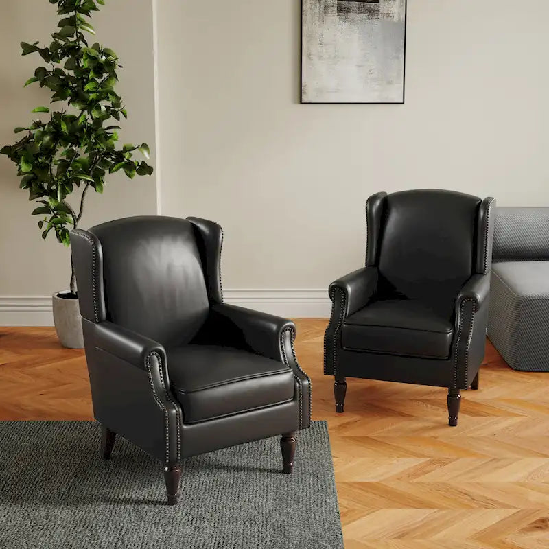 Set of 2 Patterned Upholstered Accent Chair for Living Room-17