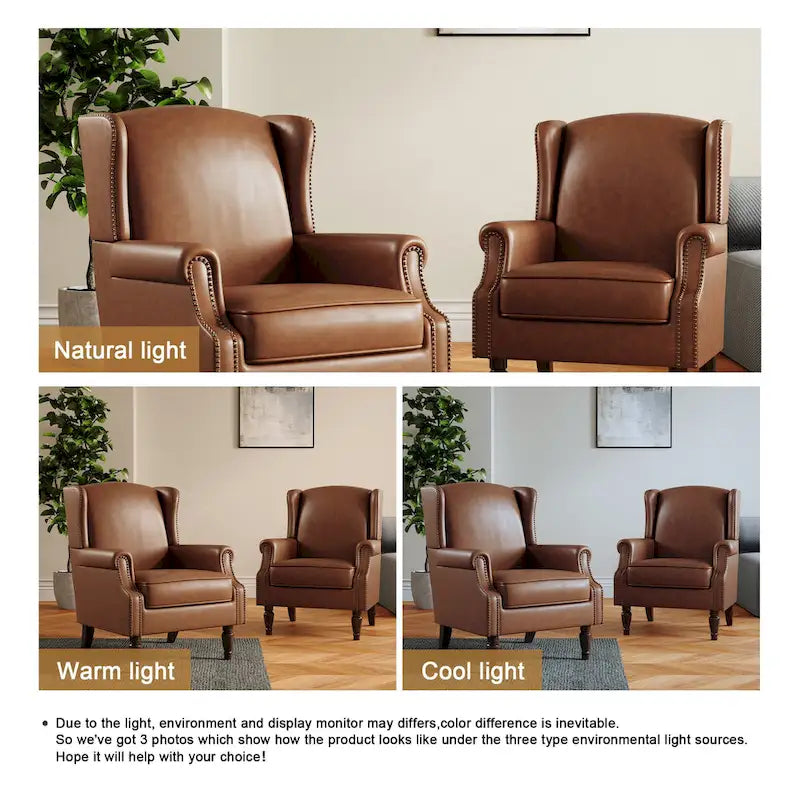 Set of 2 Patterned Upholstered Accent Chair for Living Room-22