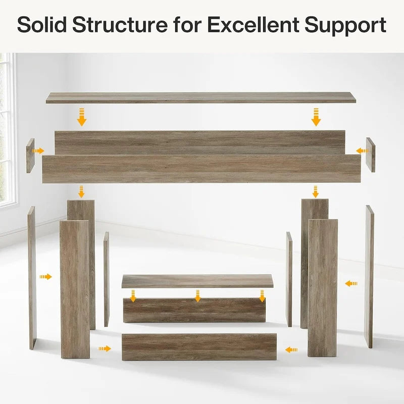 Farmhouse 2-Tier Entryway Table for Living Room, Hallway, Foyer-12