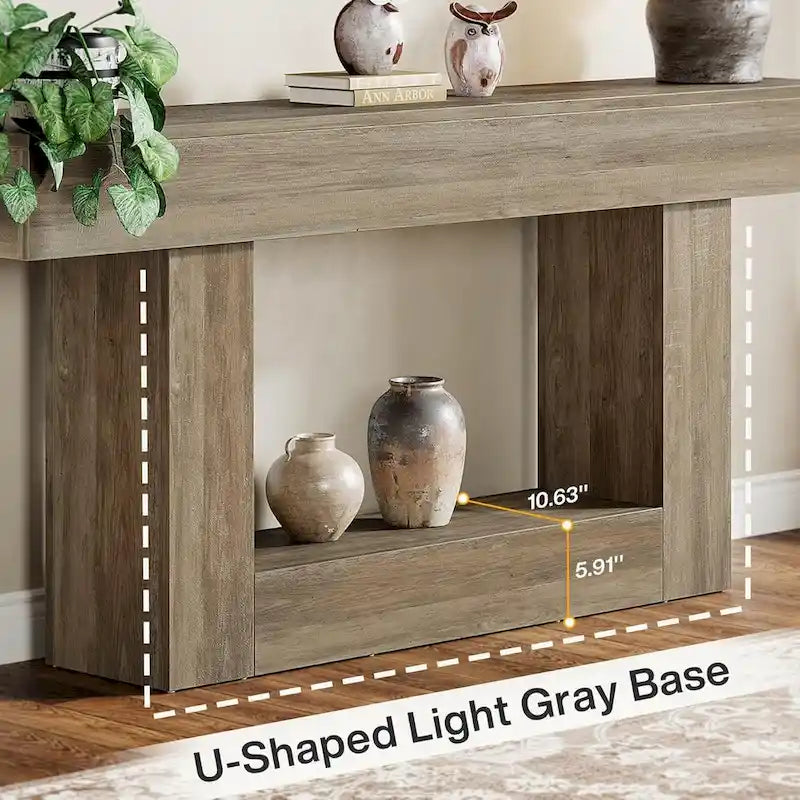 Farmhouse 2-Tier Entryway Table for Living Room, Hallway, Foyer-14