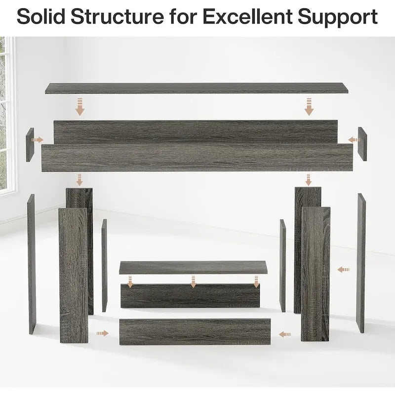 Farmhouse 2-Tier Entryway Table for Living Room, Hallway, Foyer-21