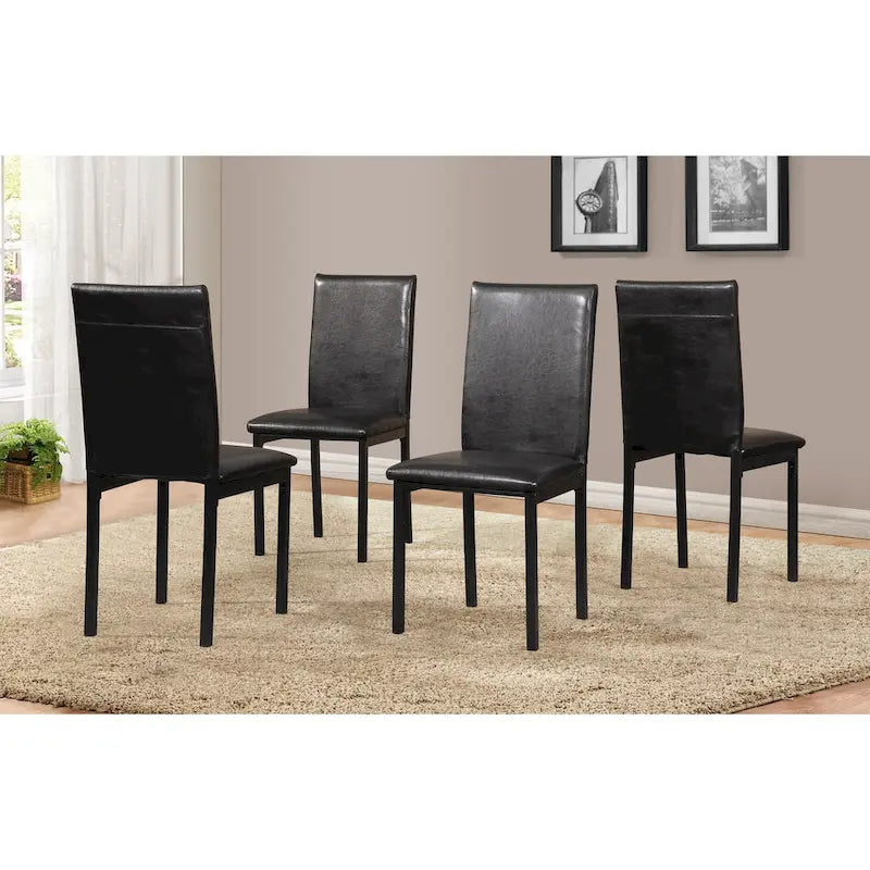 Modern 5-Piece Dining Set with Rectangular Table & 4 High Back Chairs-11