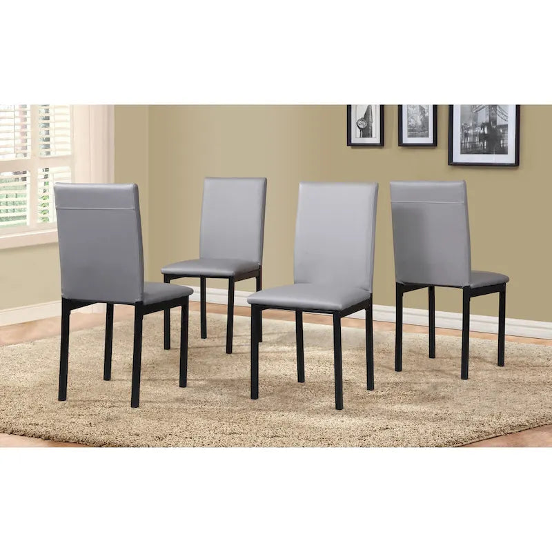 Modern 5-Piece Dining Set with Rectangular Table & 4 High Back Chairs-15