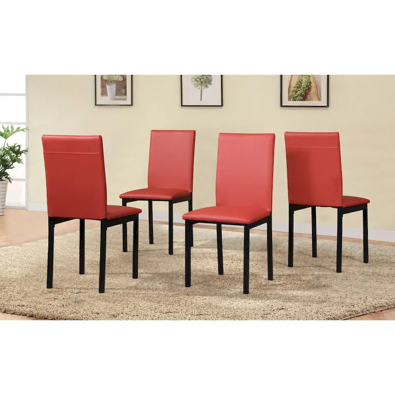 Modern 5-Piece Dining Set with Rectangular Table & 4 High Back Chairs-20