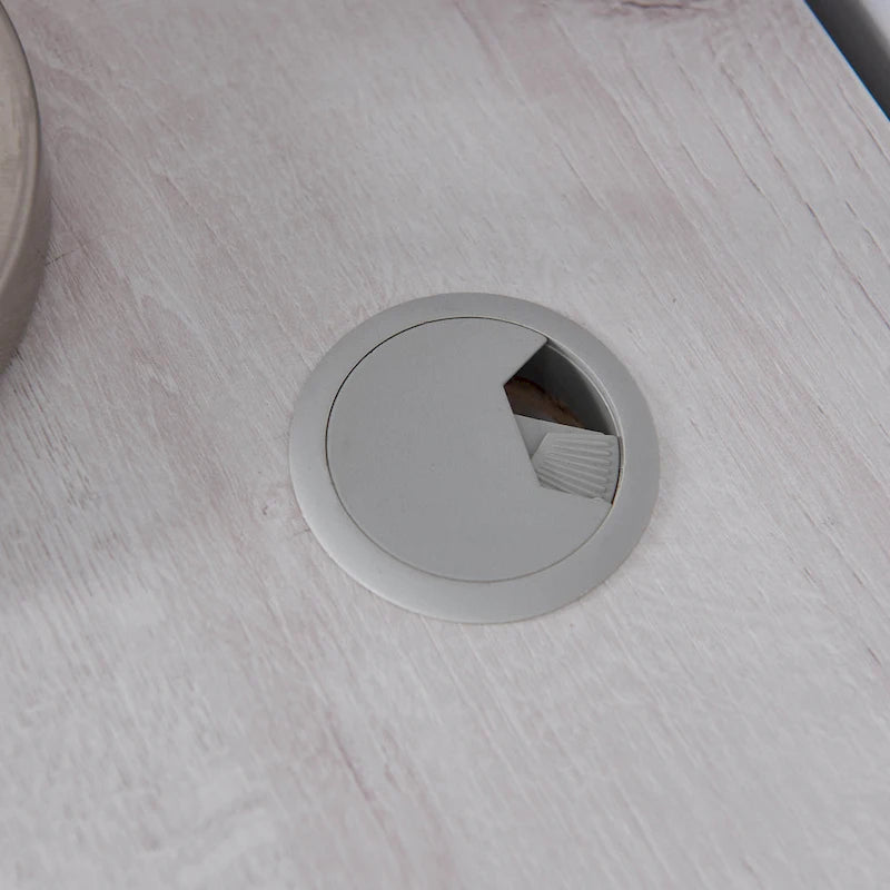 L-Shaped Computer Desk with Storage, Dark Grey/White Oak, Home Office-17