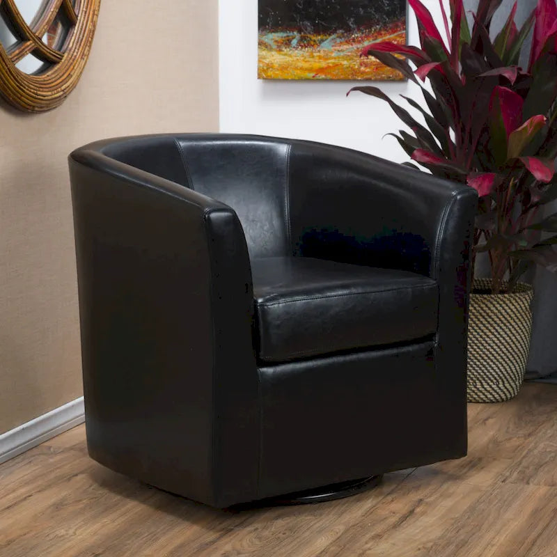 Daymian Swivel Club Chair by Christopher Knight Home - 29.00 D x 30.20 W x 30.50 H-3