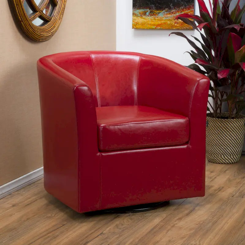 Daymian Swivel Club Chair by Christopher Knight Home - 29.00 D x 30.20 W x 30.50 H-5