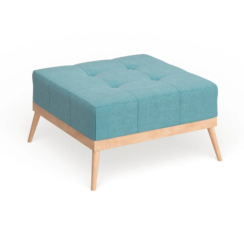 Christopher Knight Home Carson Lund Mid-century Tufted Fabric Square Ottoman Table-7