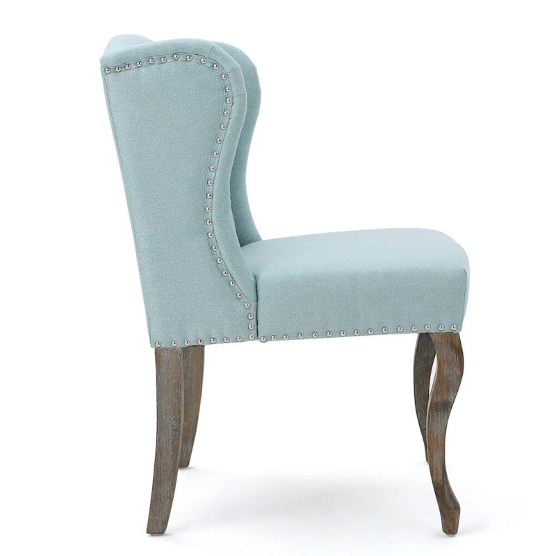 Niclas Wing Back Studded Fabric Accent Chairs (Set of 2) by Christopher Knight Home-7