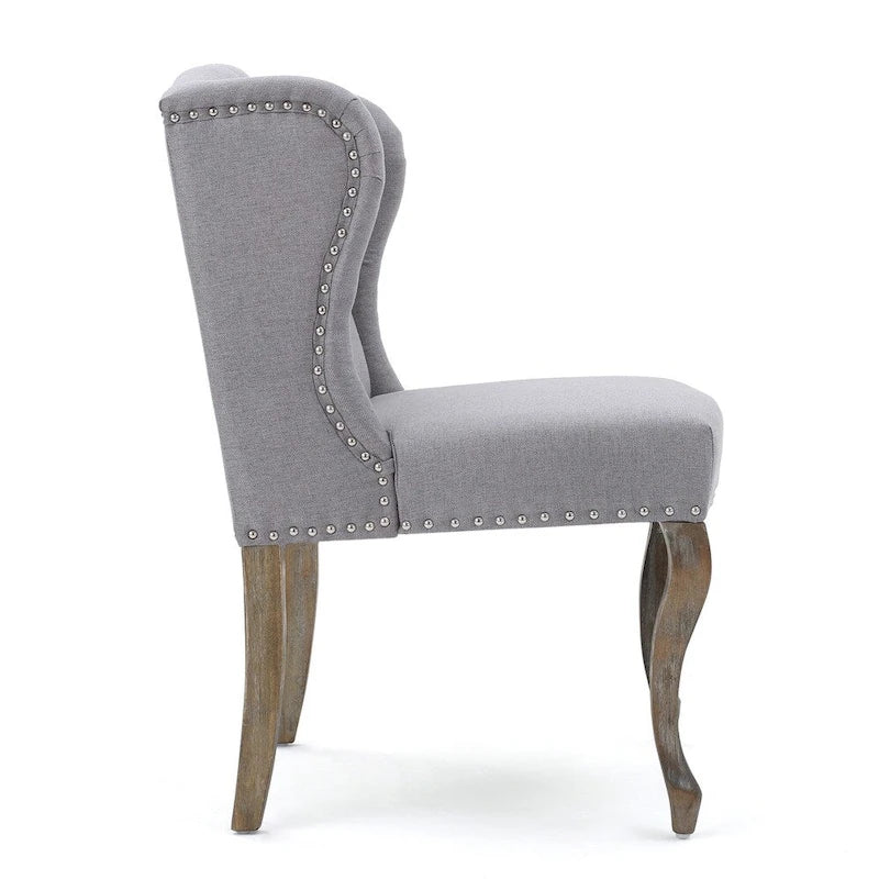 Niclas Wing Back Studded Fabric Accent Chairs (Set of 2) by Christopher Knight Home-11