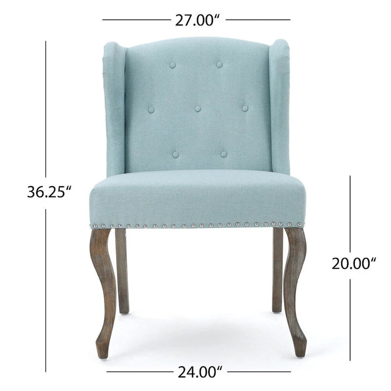 Niclas Wing Back Studded Fabric Accent Chairs (Set of 2) by Christopher Knight Home-15