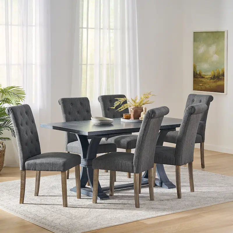 Aruda Upholstered Dining Chair (Set of 6) by Christopher Knight Home-37