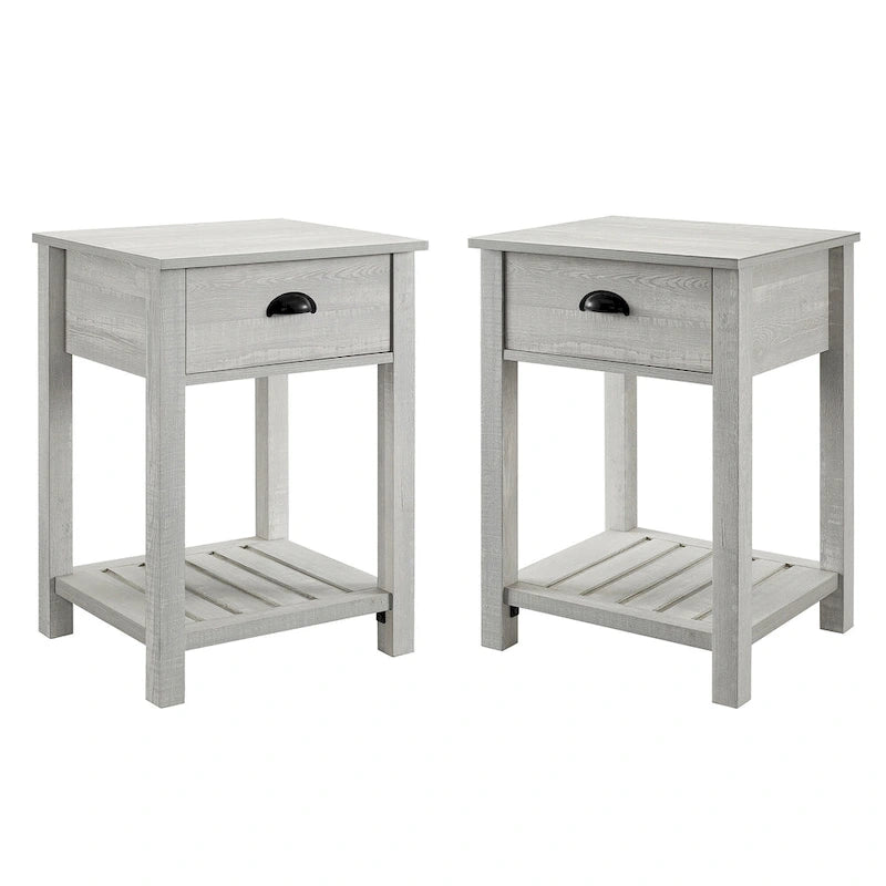 Middlebrook One-Drawer Farmhouse Nightstand, Set of 2-12