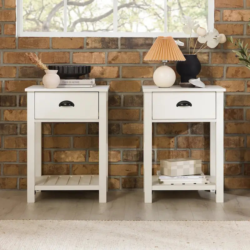 Middlebrook One-Drawer Farmhouse Nightstand, Set of 2-14