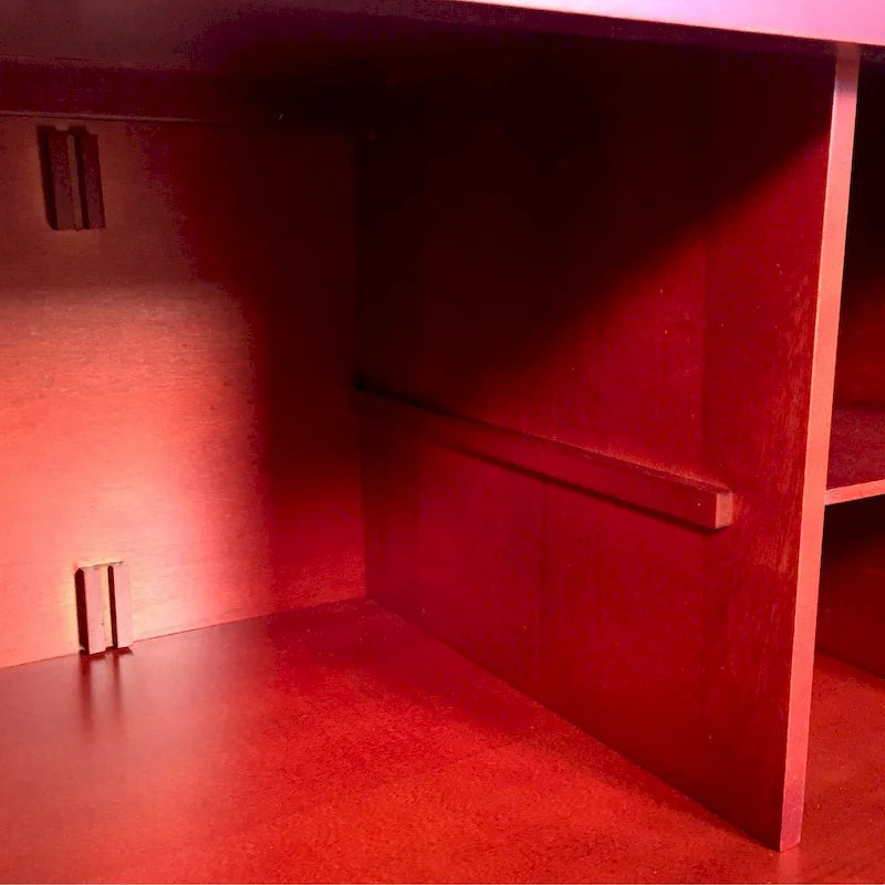 John Louis Home Solid Wood Entryway Bench with 8 Shoe Cubbies Mahogany-3