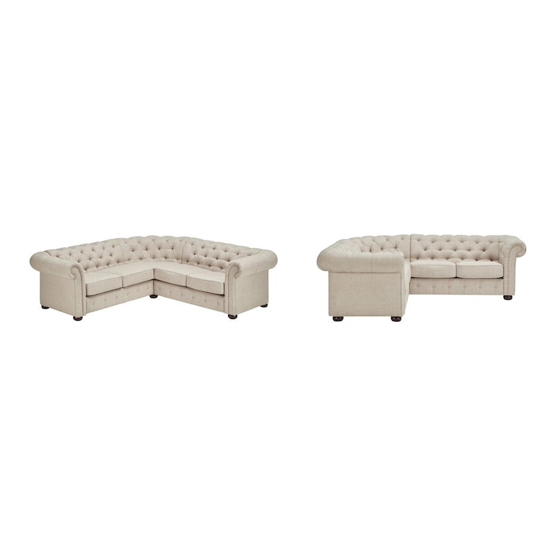 5-Seat L-Shaped Sectional Sofa with Button Tufting-15
