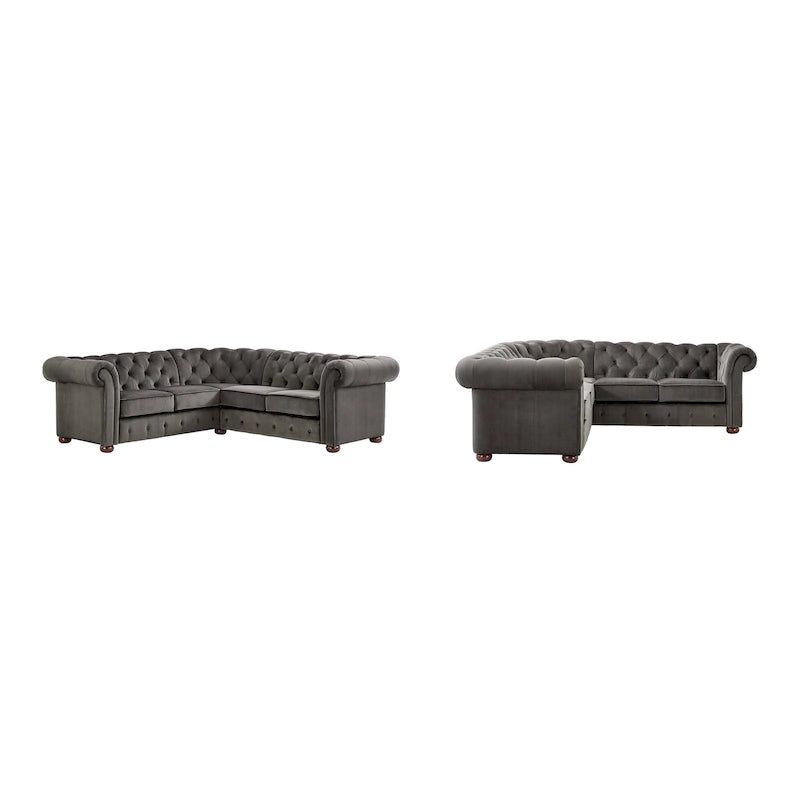5-Seat L-Shaped Sectional Sofa with Button Tufting-16