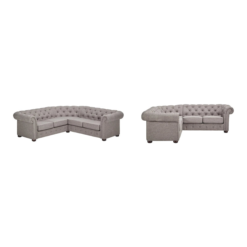 5-Seat L-Shaped Sectional Sofa with Button Tufting-19