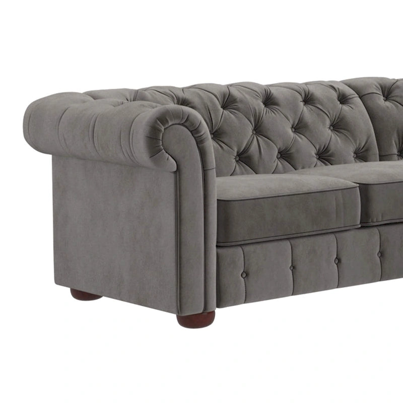 5-Seat L-Shaped Sectional Sofa with Button Tufting-4