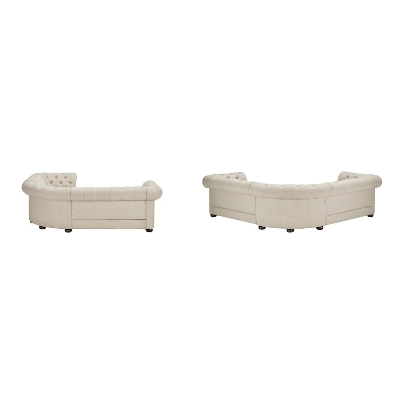 5-Seat L-Shaped Sectional Sofa with Button Tufting-8