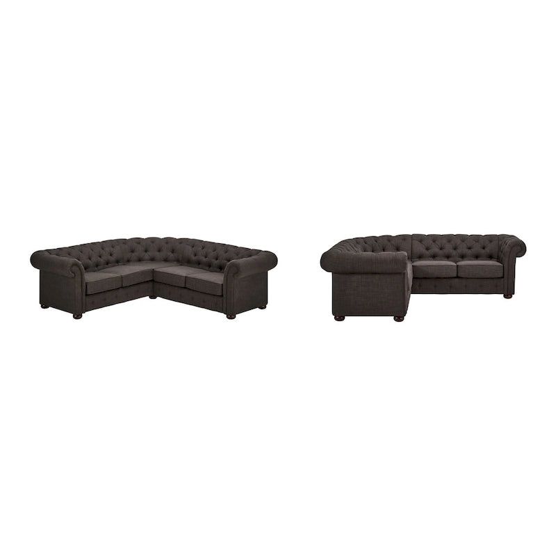 5-Seat L-Shaped Sectional Sofa with Button Tufting-9