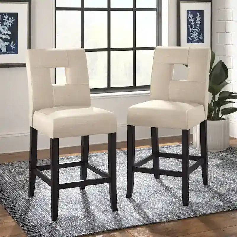 Brda Keyhole Counter Height High Back Stools (Set of 2) - Stool