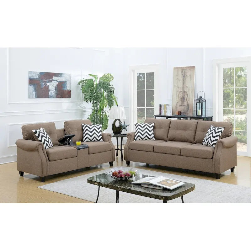 2 Piece Sofa Set With Accent Pillows-16