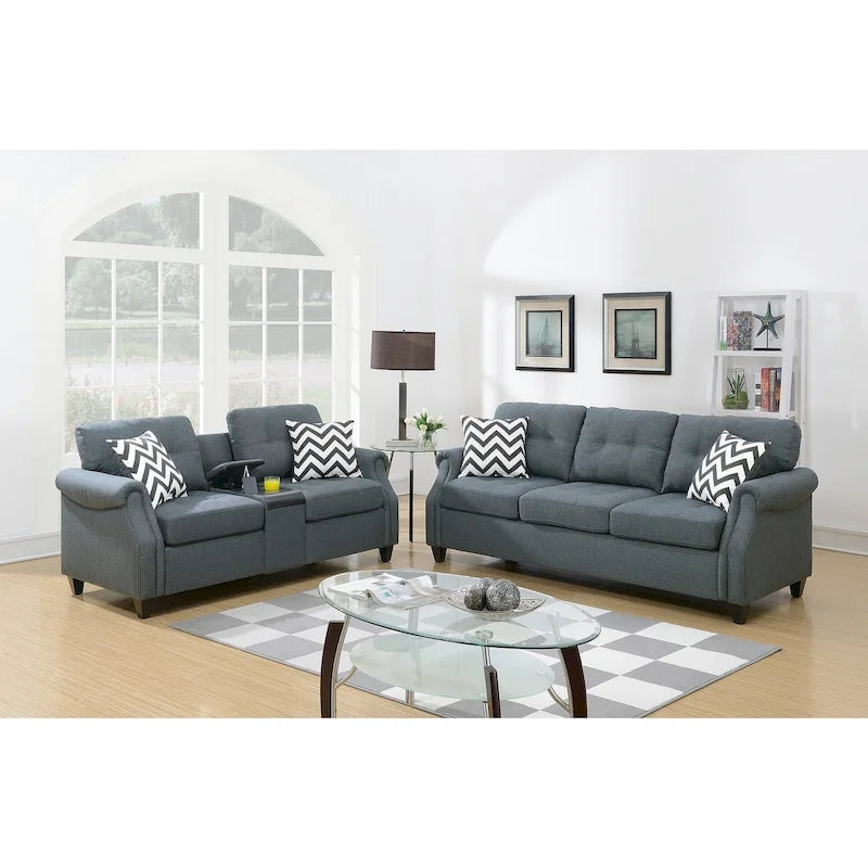 2 Piece Sofa Set With Accent Pillows-17
