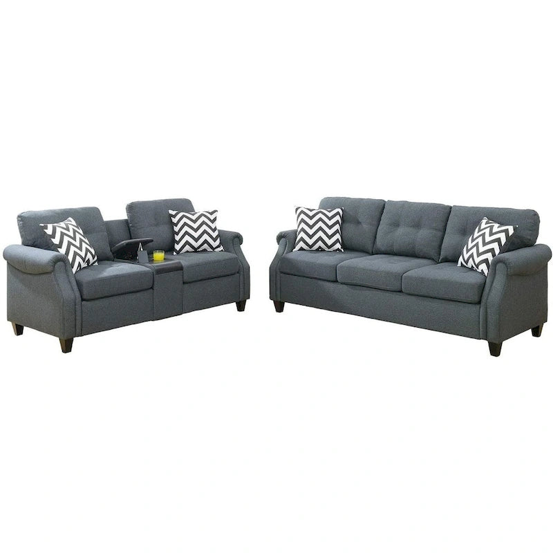 2 Piece Sofa Set With Accent Pillows-2