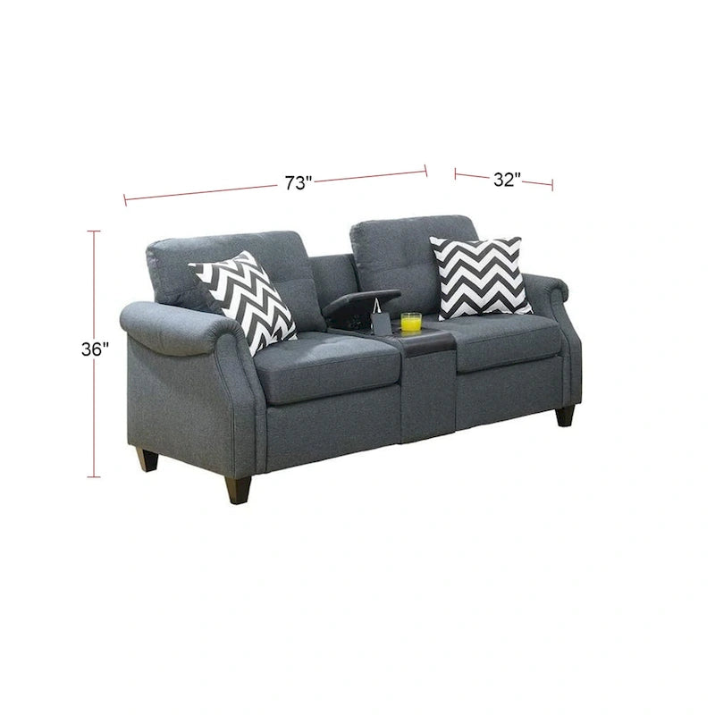2 Piece Sofa Set With Accent Pillows-3