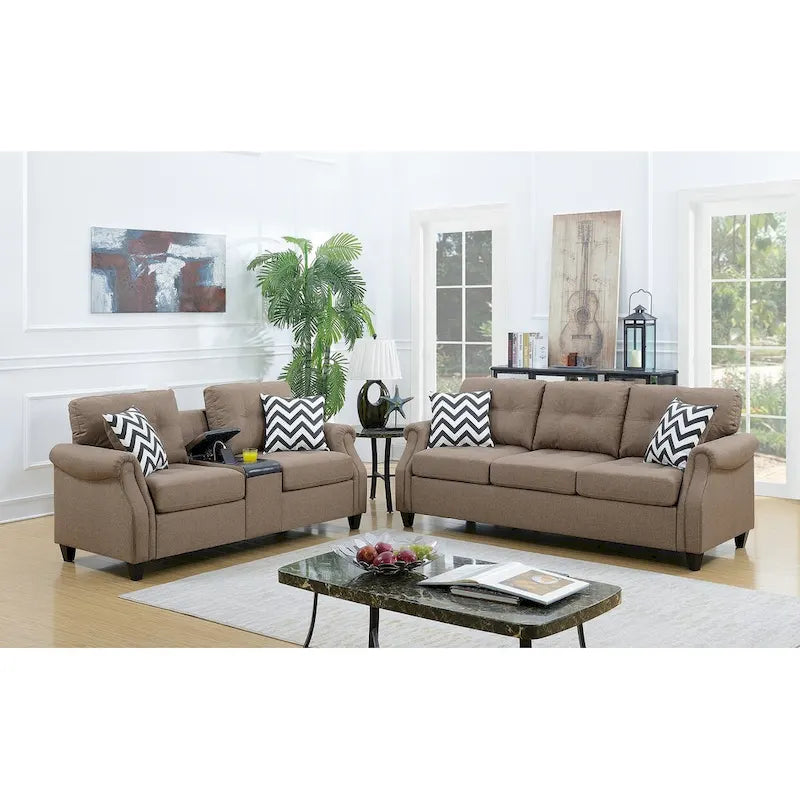 2 Piece Sofa Set With Accent Pillows-11