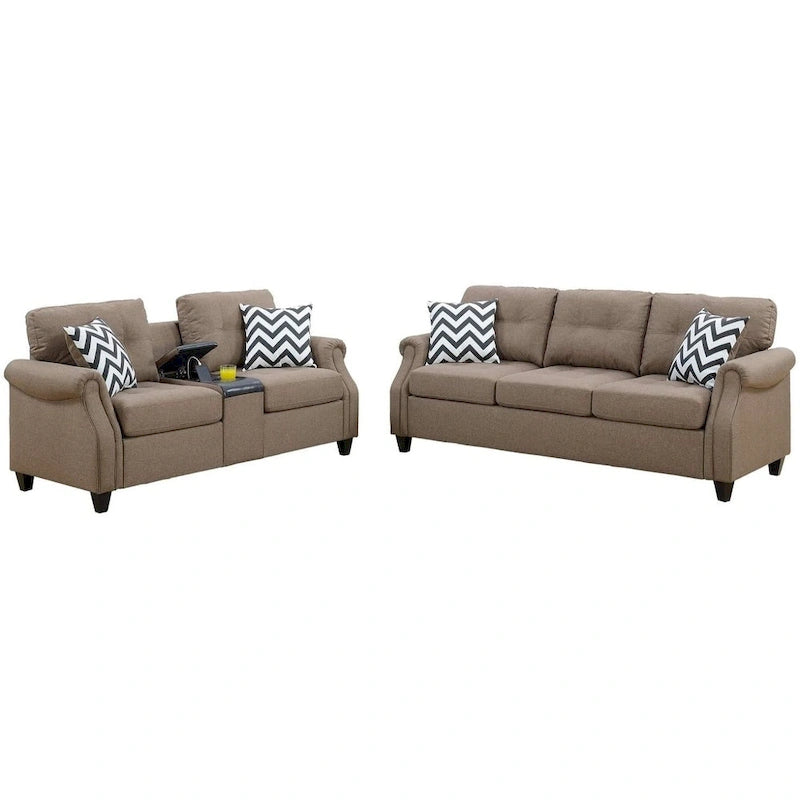 2 Piece Sofa Set With Accent Pillows-12