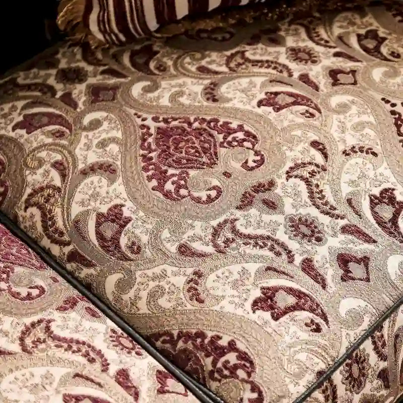 Burgundy Faux Leather Tufted Sofa - 3 Seater with Rolled Arms-4