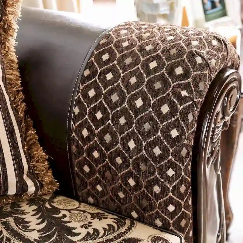 Burgundy Faux Leather Tufted Sofa - 3 Seater with Rolled Arms-6