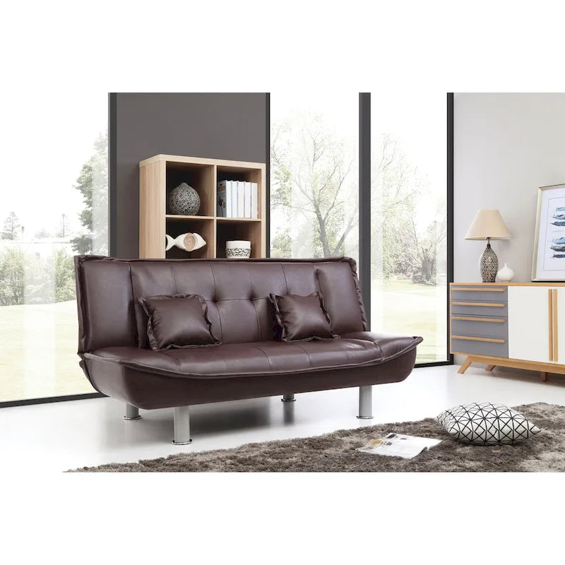 Lionel Faux Leather Sofa Bed-2