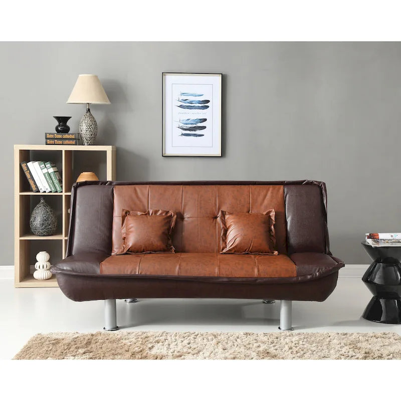 Lionel Faux Leather Sofa Bed-5