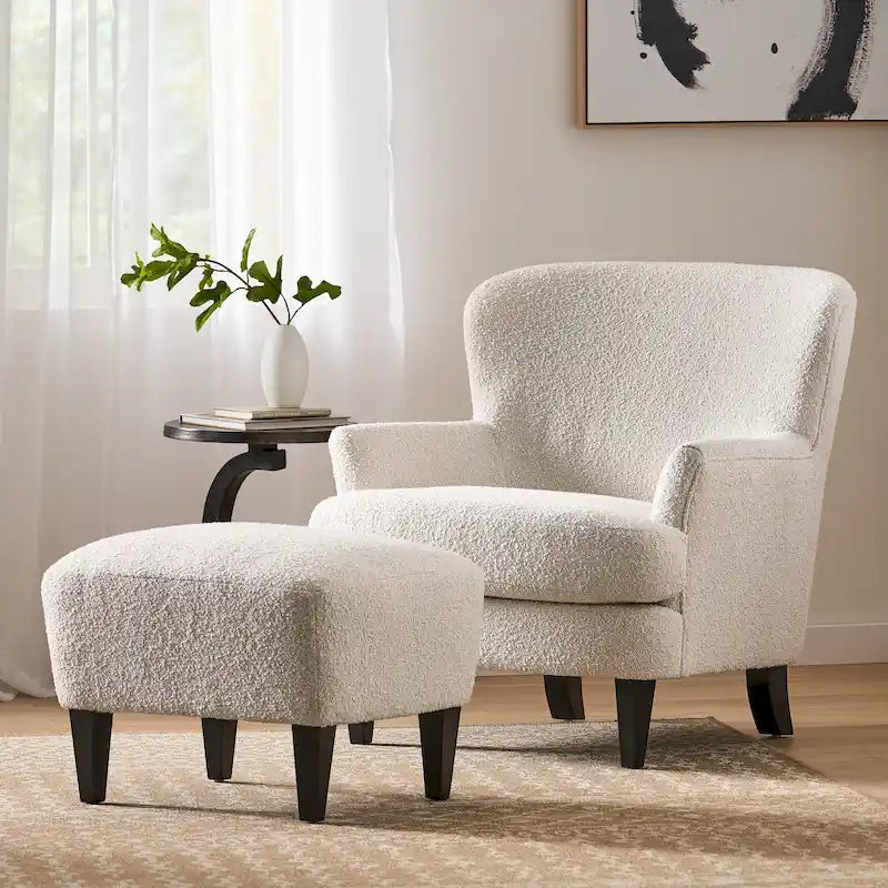Hartshorn Upholstered Club Chair and Ottoman Set by Christopher Knight Home-36