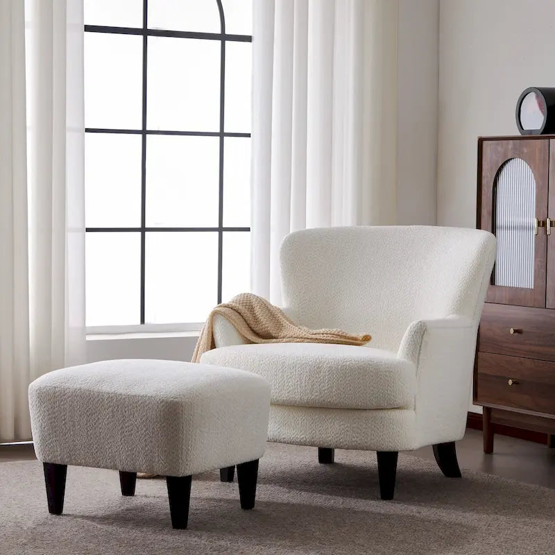 Hartshorn Upholstered Club Chair and Ottoman Set by Christopher Knight Home-37