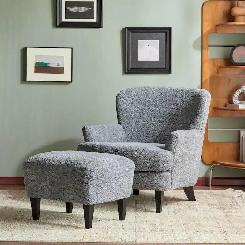 Hartshorn Upholstered Club Chair and Ottoman Set by Christopher Knight Home-39